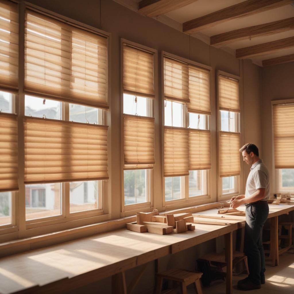 Производство и монтаж жалюзи и штор, включая римские шторы, шторы плиссе и деревянные жалюзи